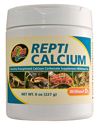Zoo Med Reptile Calcium without Vitamin D3, 8-Ounce - color: Black, size: 8 oz
