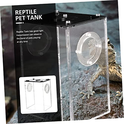 Toyvian Transparent Reptile Box Acrylic Lizard Tank Portable Breeding Container Lightweight Terrarium for Gecko Chameleon Spider Scorpion Pet Habitat with Full View and Spacious Design