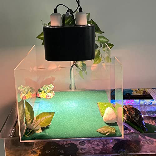 Dual Reptile Light Fixture,Dual Deep Heat Lamps UVB Light Fixture for Reptiles Dome Heat Lighting Lamp Combo kit for Bearded Dragon,lguana,Snake,Turtle Tank,E27