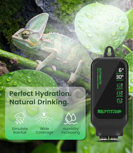Reptile Mister System with Timer, 360°Adjustable Misting Nozzles, DIY Misting System for Amphibians, and Rainforest Plants