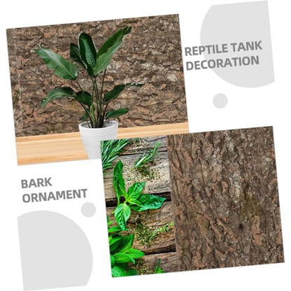 Terrarium Background Natural Tree Bark Backdrop for Reptile Tanks Aquariums Cork Bark Climbing Mat Delicate Habitat Decoration Creates Lifelike Environment for Reptiles