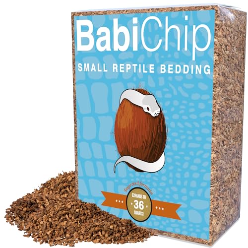 BabiChip Coconut Substrate for Reptiles Loose Small Sized Coconut Husk Chip Reptile Bedding (36 Quart) - size: 36 Quart