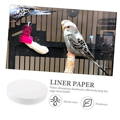 Bird Cage Liner Papers Disposable Absorbent Cage Liners with Leak-Proof Bottom 11.10 X 11.10 X 0.11 in Sheets for Parrots and Small Birds Easy Cleaning