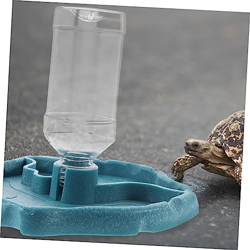 Reptile Water Food Bowl Automatic Turtle Dispenser Bottle Feeding Dish for Lizard Tortoise Bearded Dragon Chameleon