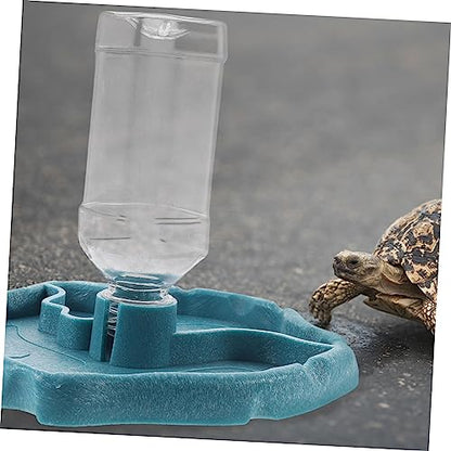 Reptile Water Food Bowl Automatic Turtle Dispenser Bottle Feeding Dish for Lizard Tortoise Bearded Dragon Chameleon