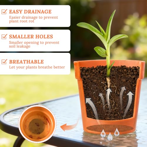 Yolev 10Pcs Flower Pot Hole Mesh Pad Black Terrarium Mesh Meshes for Plants | 11.8x7.87inch, Reusable,Meshes Drainage Screens for Garden Outdoor Indoor Potted Plants