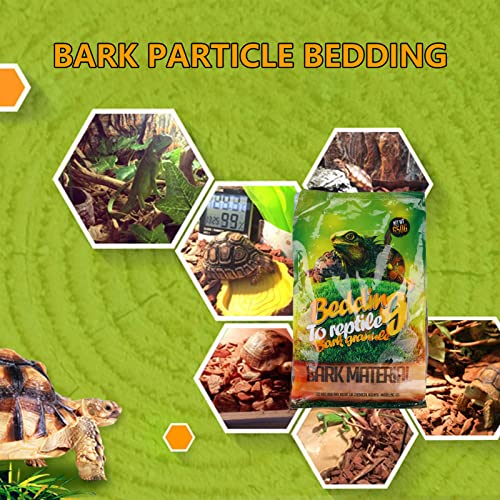 flexman 1Bag Reptile Bark Chips, 650g Forest Terrain Bark Fine Chips Bedding Brick for Lizards Tortoises Snakes Geckos Frogs (Brown) - size: Large particles