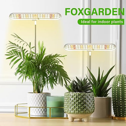 FOXGARDEN Grow Light, Full Spectrum LED Grow Lamp, Plant Lights for Indoor，Auto Timer 4/8/12H, 4 Dimmable, Height Adjustable 8.5"-24", Growing Lights 2 Pack - size: 2 pack