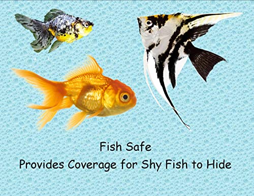 Plant on Tree Branch Artificial Aquarium Ornament 10 Inches Tall, Realistic Look and Feel Silk Plants on Driftwood, Resin Aquarium or Fish Tank Decoration