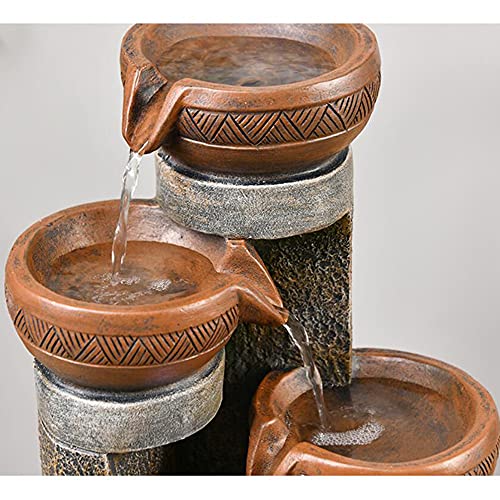 15.7" H 4-Tier Indoor Tabletop Waterfall Fountain with LED Lights Desktop Fountains Calming Sound for Home Office Decor (15.7ihch)
