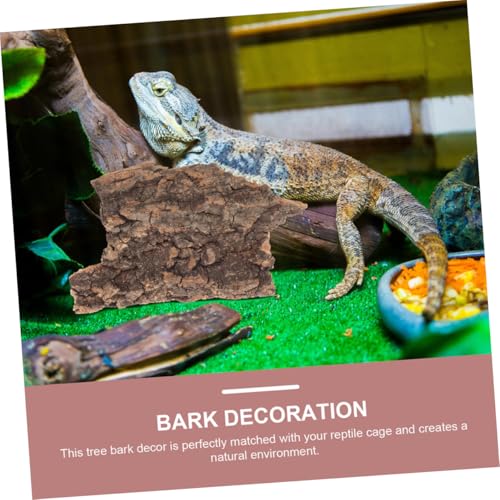 20pcs Terrarium Tree Bark Decor for Reptile Tanks Natural Aquarium Background Bark Decoration Habitat for Lizards and Snakes Random Shapes - size: 10.00X9.00X0.50CM