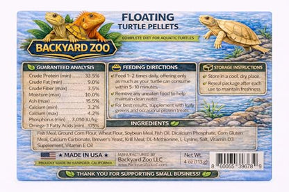 Floating Turtle Pellets for Aquatic Turtles, 4 oz
