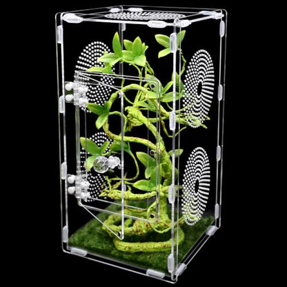 Large Jumping Spider Enclosure, Tarantula Enclosure with Front Opening Door, Spider Enclosure for mantises, Lizards, Frogs and Insects. (6x6x12 Inch, Assemble)