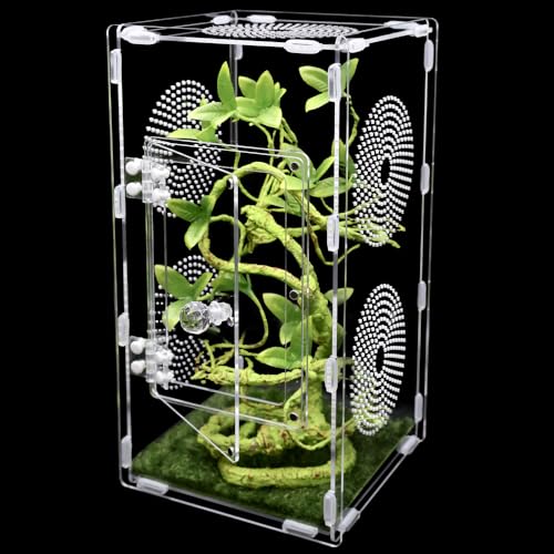 Large Jumping Spider Enclosure, Tarantula Enclosure with Front Opening Door, Spider Enclosure for mantises, Lizards, Frogs and Insects. (6x6x12 Inch, Assemble)