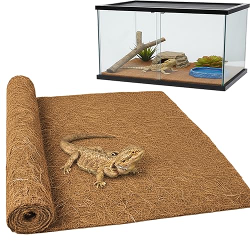 Reptile Carpet, Reptile Mat, Natural Coconut Fiber Liner Flooring for Tank, Bearded Dragon Tank Accessories (18"X 36", 1 PCS) - color: Brown 18"×36", size: 1 PCS