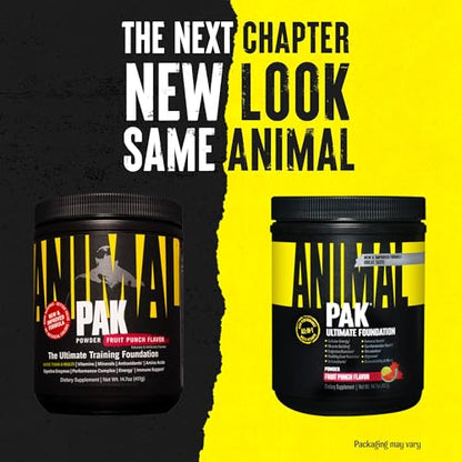 Animal Pak - Convenient All-in-One Vitamin & Supplement Powder, Fruit Punch - Zinc, Vitamins C, B, D, Amino Acids, Immune Support, Digestive Enzymes - Daily Multivitamin for Women & Men - 60 Scoops - size: 30 Servings (Pack of 1), style: Fruit Punch