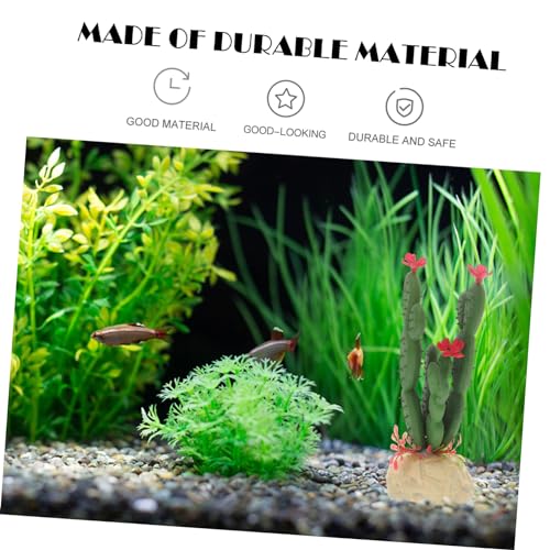 Artificial Plastic Cactus Aquarium Decoration Fish Tank Landscape Plant Vivid Simulated Succulent Ornament for Reptile Terrarium Home Decor