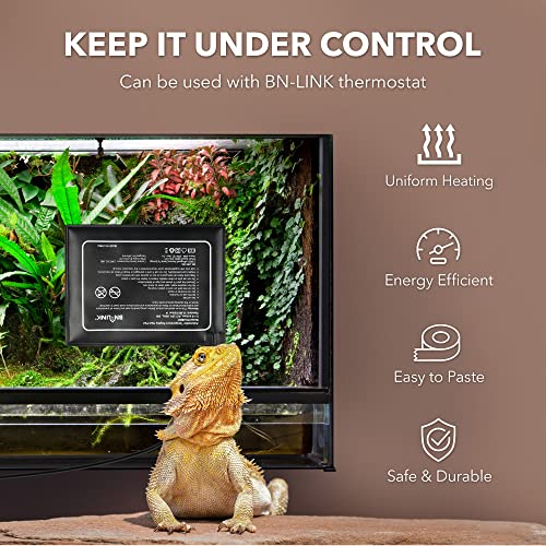 BN-LINK Reptile Heating Pad 6"X8" with Adjust Knob and Thermostat Controller