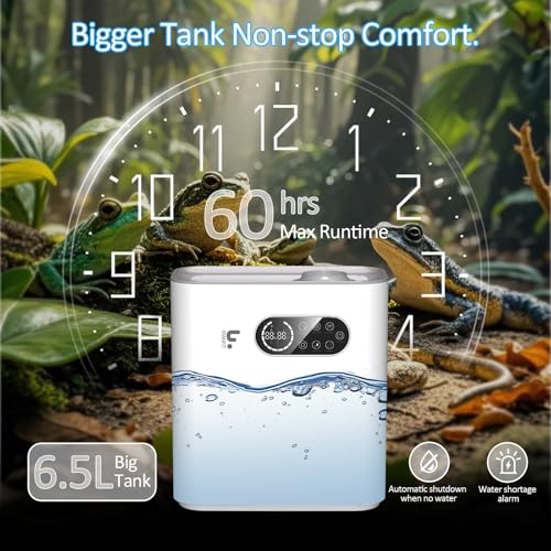 Reptile Fogger with Heating Terrariums Humidifier Fog Machine Mister 6.5L Large Size Ideal for Paludarium/Vivarium/Reptiles/Amphibians/Herps