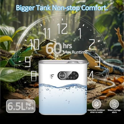 Reptile Fogger with Heating Terrariums Humidifier Fog Machine Mister 6.5L Large Size Ideal for Paludarium/Vivarium/Reptiles/Amphibians/Herps