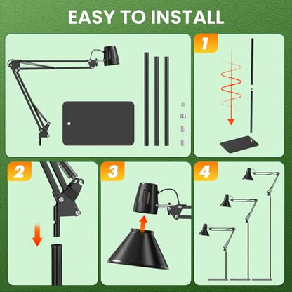 GlowUp 15.7-71 inch Reptile Heat Lamp Stand with E26 Base Reptile Light, Adjustable Heat Lamp Stand for Terrarium, Snake, Gecko, Lizard, Chicks, Fish Tank - size: With E26 Lamp Base