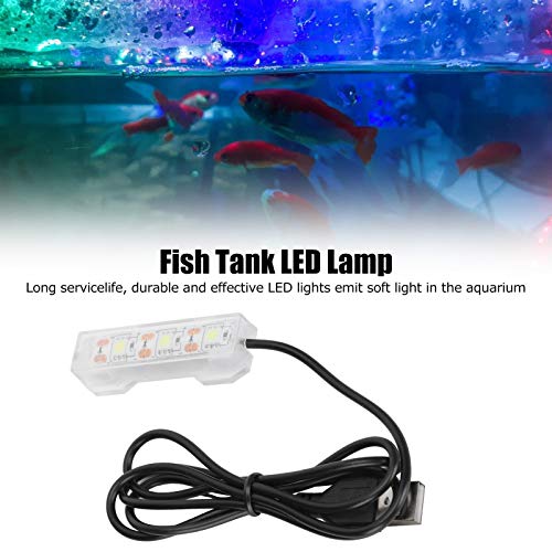 LED Aquarium Lighting 2.4x0.8inch Small Aquarium Water Plant Light Desktop Fish Tank Mini Decoration Soft LED Lamp Aquarium Lights