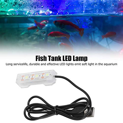 LED Aquarium Lighting 2.4x0.8inch Small Aquarium Water Plant Light Desktop Fish Tank Mini Decoration Soft LED Lamp Aquarium Lights