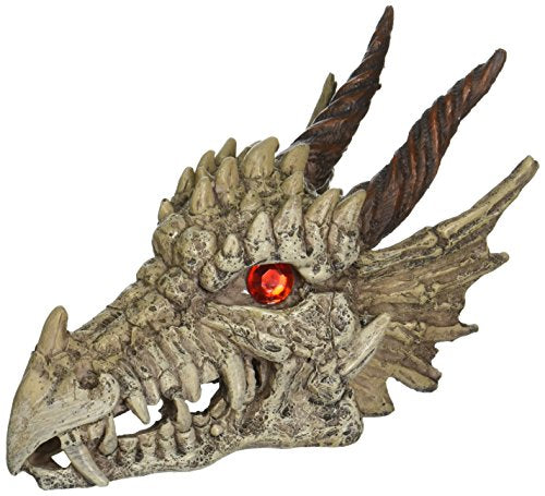 Penn-Plax Deco-Replicas Dragon Skull Gazer Aquarium Decoration – Safe for Freshwater and Saltwater Fish Tanks – Large (RR1207) - size: Large
