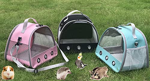Guinea Pig Carrier, Small Animal Bird Rabbit Turtle Carrier Bag, African Hedgehog Portable Travel Carrier Outdoor Hangbag, Bird Rabbit Guinea Pig Squirrel Carrier - color: Pink