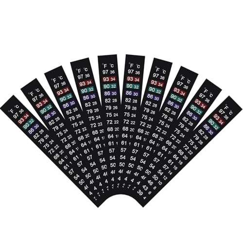 Brewing Thermometer Strip Adhesive Strip Thermometer Aquarium Thermometer Strip, Temperature Test Strip Thermometer Sticker for Fish Tank/Kombucha/Fermentation Jar 39 to 97℉/4 to 36℃ (10pcs) - size: 10 Pack