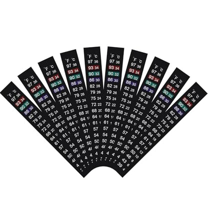 Brewing Thermometer Strip Adhesive Strip Thermometer Aquarium Thermometer Strip, Temperature Test Strip Thermometer Sticker for Fish Tank/Kombucha/Fermentation Jar 39 to 97℉/4 to 36℃ (10pcs) - size: 10 Pack