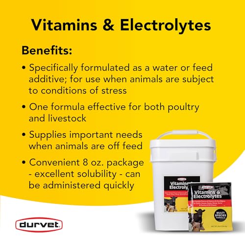 DURVET 136028 Vitamins & Electrolytes, 8 oz - size: One Size
