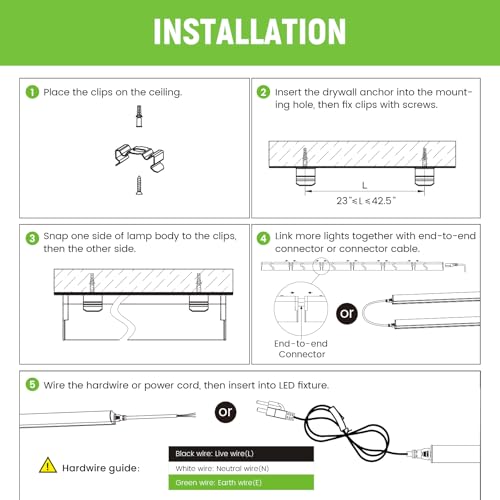 Pak 4FT LED Shop Lights, 2300LM 6500K Cool White, 20W Energy Efficient Linkable Ceiling and Under Cabinet Lighting, T5 Integrated Utility Fixture for Garage, Workshop, Basement, FCC Certified, 4 Pack - size: 4FT 6500K-4 Pack
