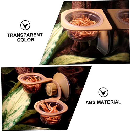 DOITOOL 3sets Reptile Food Dish Feeder Pp Abs Wall-Mounted for Lizards Geckos 2pcs*3 - color: Goldenx3pcs, size: 5.5x3cmx3pcs