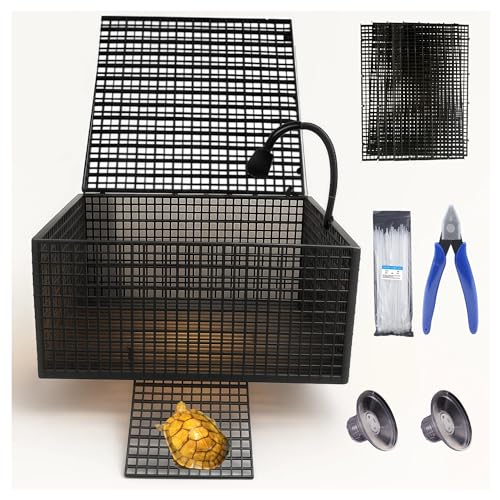 12 PCS DIY Turtle Basking Platform Tools and Accessories for Creative Layouts –Ideal Turtle Tank Accessories (Black, Small) - color: BLACK, size: Small
