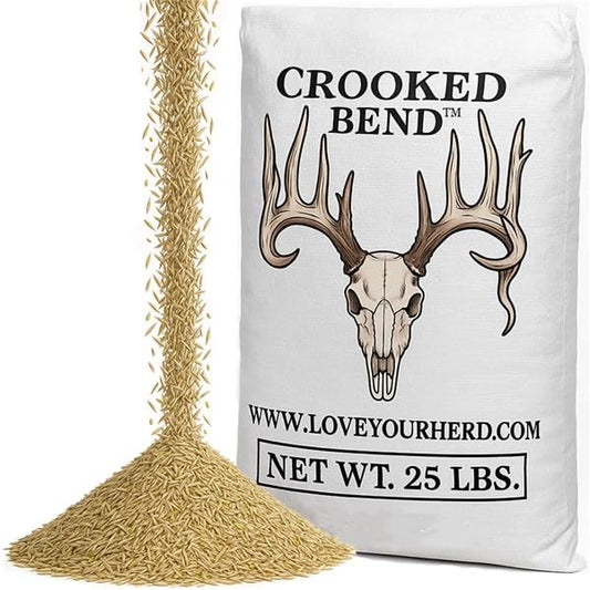 Crooked Bend Memas Moo Mix, 25LB Bulk, Farm Pasture Seed Blend for Horse, Cattle, Pig, Goat, Chicken, Duck, Sheep & Livestock, Grow Alfalfa & Perennial Grasses Fields, Graze Resistant, Cold Tolerant - size: 25 pounds