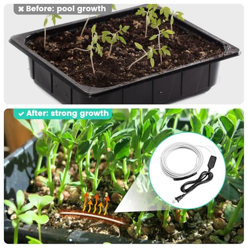 Soil Heating Cable, 26 ft Electric Warming Cable for Garden, Cold Frame, Keep Soil Warm, Easy to Store - size: 26 ft