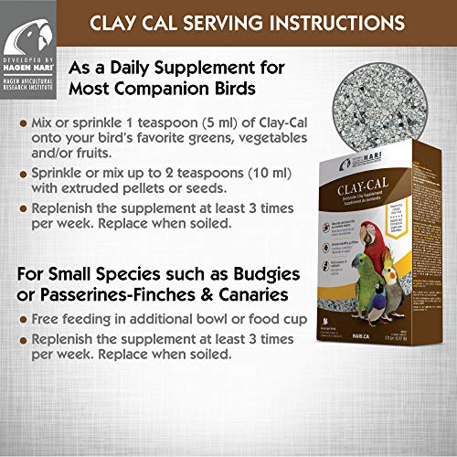 Hagen Clay-Cal Bentonite Clay Supplement for All Birds, Absorbs Toxins, Helps Gut Flora and Source of Calicum, 1.27 lb Bag