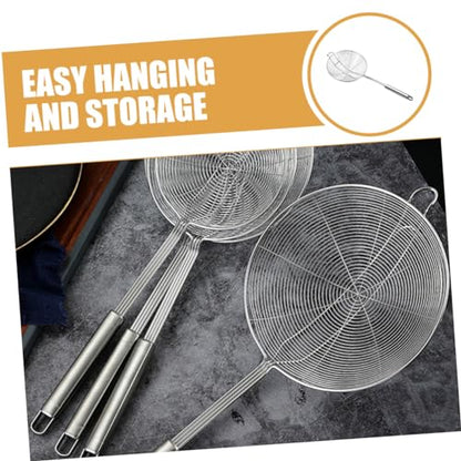 PRETYZOOM Stainless Steel Colander Ladle with Hook Versatile Skimmer Spoon for Cooking and Frying Lightweight Design Easy to Clean Kitchen Tool for Food Filtration