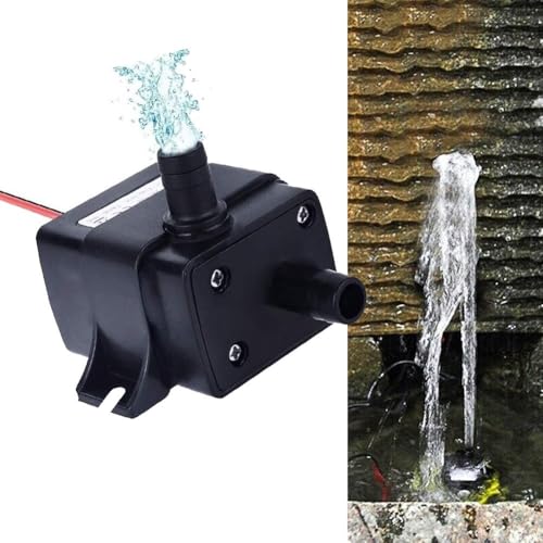 12V Submersible Water Pump for Aquariums Fountains and Ponds Quiet Lightweight Pump Suitable for Salt and Fresh Water Black