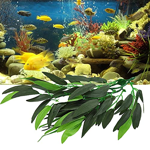Artificial Reptile Plants Lifelike Plastic Plant Hanging Leaves Decoration with Suction Cup for Reptile Terrarium Fish Tank (T-044F) - size: T-044F