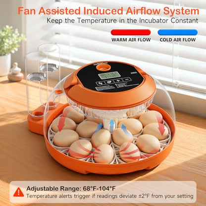 Incubators for Hatching Eggs 18 Egg Automatic Egg Turning and Humidity Control Incubator for Chicken Duck Home Classroom Lab
