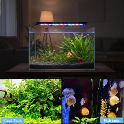 FEDOUR Aquarium LED Light, Full Spectrum Aquarium Plant Light with Timer, Extendable Metal Brackets, for Fish and Plant Tank (16-24 inch) - size: 16-24in
