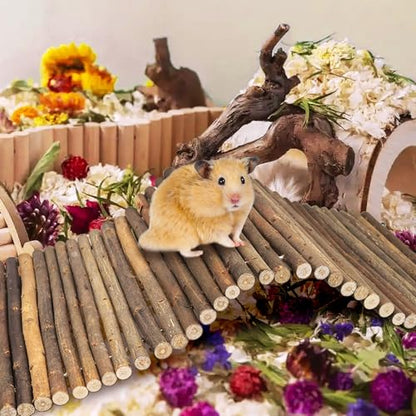 PINVNBY 2 PCS Extra Large Wooden Bunny Ladder Bridge-20 x 11.8 inches, Rabbits Hideout House Tunnel, Rodents Chew Toys for Guinea Pig Chinchillas Hedgehogs Ferrets Rat - size: 2 PCS, L ( 20 X 11.8 inches )