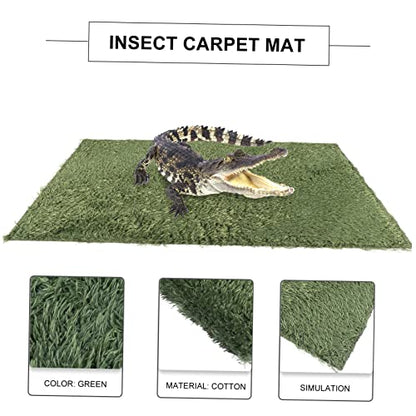 BESTonZON 2Pcs Reptile Carpet Mats for Terrarium Substrate Durable Washable Imitation Moss Mat for Lizards Snakes Turtles Comfortable Habitat Liner