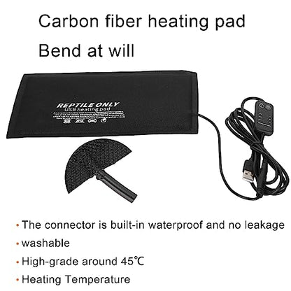 GOWENIC Reptiles Heating Pad, USB Temperature Control Heating Mat for Small Animals, Reptile Heat Pad for Turtles Lizard (L) - size: L