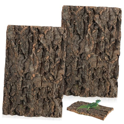 VANZACK 2pcs Reptile Cork Bark for Fish Tank Landscaping Natural Decorative Climbing Accessories for and Snake Habitats Safe Sturdy and Design