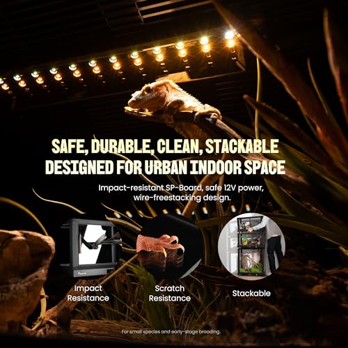 All-in-ONE Smart Reptile Tank, Reptile Enclosure，Terrarium Tank，Screen Ventilation Habitat，Amphibians，Suitable for Keeping Lizards, Geckos and Snakes (Marble, CP1) - color: MARBLE, size: CP1