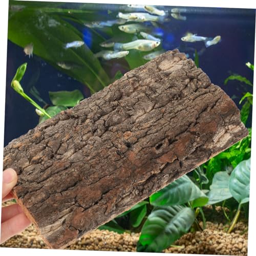 BESPORTBLE Reptile Cork Bark Decor Natural Reptile Background Turtle Platform Lizard Climbing Cork Bark Aquarium Decor