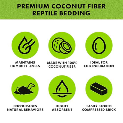Zilla Coconut Husk Brick 24 Count, Organic Bedding for Reptiles, Made with 100% Coconut Fiber, Ideal for Tropical Habitats and Egg Incubation - size: 24 Count